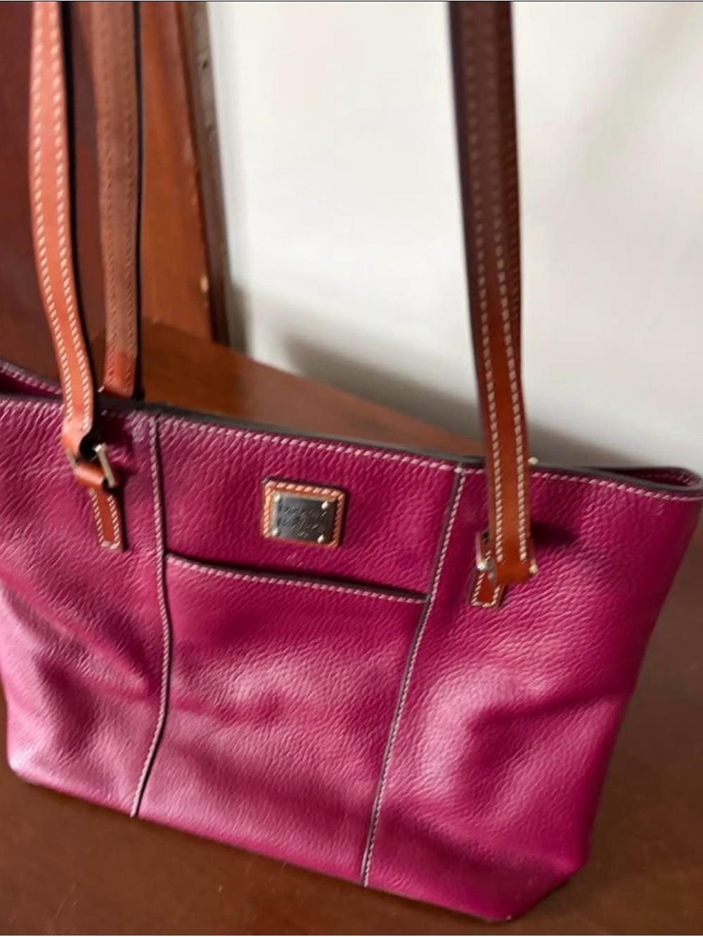 Dooney & Bourke Berry Tote with Brown Straps